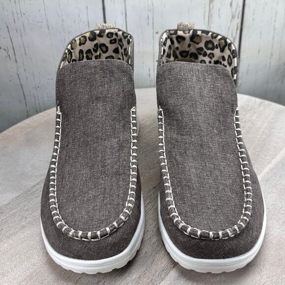 Hey Dude Denny Crafted Leopard Womens Bootie Size 10 Brown Slip On Shoe New - Picture 11 of 11